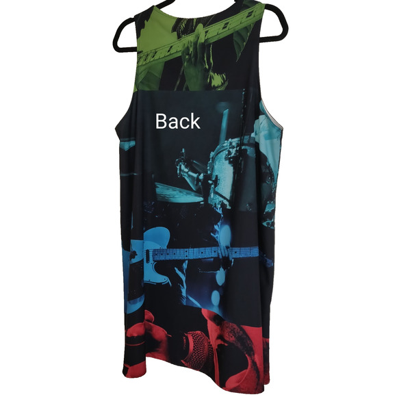 Musicians Band Rock N Roll Dress Drumset Fender Guitar Drums Microphone Sz 2XL - Picture 7 of 16